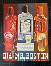 Vintage 1936 Old Mr. Boston Gin Print Ad picture