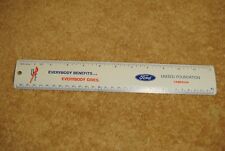 Vintage Metal Ford Ruler 12” United Foundation Campaign Everybody Benefits USA picture