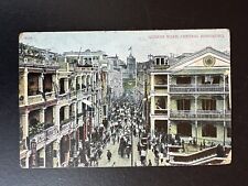 Postcard Queen Road Central Hong Kong Street View Buildings People  1909 R205 picture