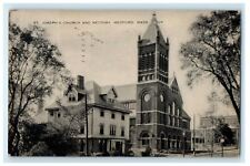 1937 St. Joseph's Church and Rectory, Medford, Massachusetts MA Postcard picture