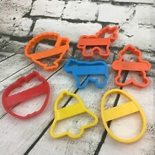 Vintage Wilton Assorted Plastic Cookie Cutters Lot of 7 Unicorn Turkey Egg Bell picture