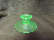 Vintage 1920's Tiffin Glass Light Green Uranium Stretch Low Candleholder Single picture