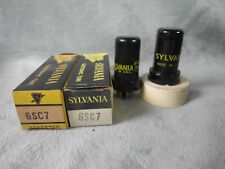 Pair Sylvania 6SC7 Electronic Vacuum Tube Tested picture