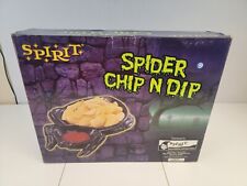 Retired Spirit Halloween Black Spider Chip N Dip Party Tray Bowl Original Box picture