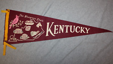 Vintage State of Kentucky Souvenir Large Dark Red Felt Pennant picture