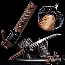 20''Tanto Sharp T10 Clay Tempered Japanese Samurai Short Sword Mini Knife Katana picture