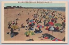 Postcard Bathing in the East End, Long Beach, Long Island, New York Vintage picture