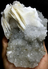 592g NATURAL Inner skeletal Elestial Candle QUARTZ Crystal&Calcite &Mica #182 picture