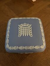 Vintage Square Trinket Box Wedgwood Jasperware Blue 4 x 4 x 2