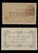 CIVIL WAR TELEGRAPH RYDER CDV PHOTO OUTDOORS WESTERN THEATER SOLDIERS BUILDING picture