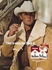 Marlboro Cigarettes Cowboy Original Vintage 1985 Print Ad picture