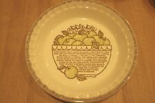 Vintage Ceramic Baking Dish Pie Plate w/ Apple Pie Recipe 11” picture