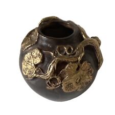Antique American Bronze Vases Baroque Leaves Design Victorian Era 1837-1901 picture