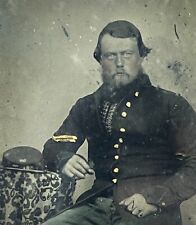 Cased 1/6th Plate Tintype Photo Civil War Soldier Tinted picture