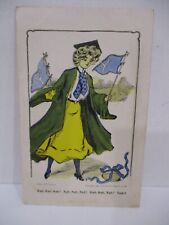 VINTAGE POSTCARD YALE UNIVERSITY GIBSON GIRL COLLEGE FOOTBALL & FLAG picture