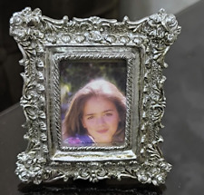 Elegant Vintage Silver Ornate Picture Frame with Classic Portrait 9 cm x8 cm picture