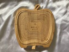 Bonnie & Pop New York Collapsible Wooden  Apple Shaped Basket or Trivet picture