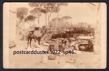 LEBANON 1890s Cabinet Photo. Stone Construction Workers with Camels picture