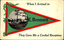 When I Arrived in East Denmark Maine ~ pennant antique car ~ rare DPO 1913 picture