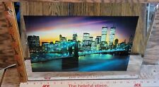New York City Skyline TWIN TOWER'S Lighted Mirrored Picture Print Lights  Sounds picture