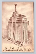 New York City, Panoramic Hotel Lincoln, Advertising, Antique Vintage Postcard picture