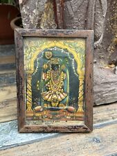 Vintage Old Rare Lithograph Print Of Hindu God Shrinathji Religious Frame picture
