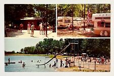 1966 Newton Falls Ohio Ridge Ranch Family Campgrounds Vintage Postcard Tourist picture