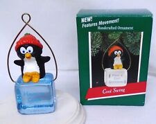 Hallmark Christmas Ornament Cool Swing 1989 Penguin on Ice Cube Used picture