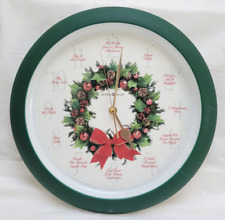 Vintage Howard Miller CAROLS OF CHRISTMAS 13” Musical Wall Clock Model 625-224 picture
