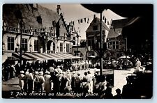 Belgium Postcard RPPC Photo Folk Dances On The Market Place Worlds Fair c1910's picture