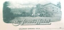 1930s Colorado Springs Letterhead Stationary Acacia Hotel 2 sheet Antique Vtg  picture