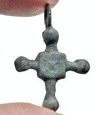 RARE Authentic Medieval Crusader Bronze Cross Artifact : Circa 1095-1492 AD = E picture