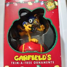 Garfield's Trim A Tree Ornament Football Christmas Hanging Blue White Red Jersey picture