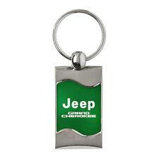 Jeep Grand Cherokee Keychain & Keyring - Green Wave Spun Brushed Metal Key Chain picture