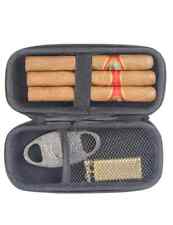 Portable Travel Cigar Tube Holder Moisturizing Bag Container 6pcs Cigars Black picture