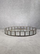 Vintage Decorative Oval Tray Glass Jewelry Tray with Mirrored Bottom Vanity 12