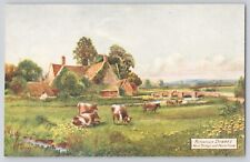 Postcard Tucks Oilette England Dorset Bridge & Manor  Signed Vintage Unposted picture