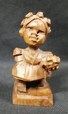 Handgeschnitzt Oberammergau German Wooden Statue Hand Carved Girl 3