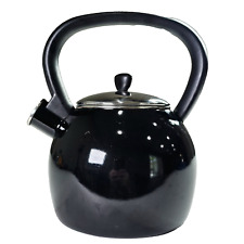 Copco Stainless Steel Tea Kettle Black and Silver Vintage No Small Stopper Décor picture