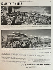 Edw. G. Budd. Manufacturing Company Phila Detroit Trains Vtg Print Ad 1937 picture