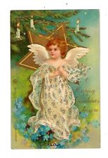 1905 International Art Chistmas Postcard Angel Gold Star picture