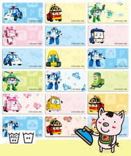 42 Personalized Kids Name Iron On Fabric Labels Stickers - Robocar Poli  picture