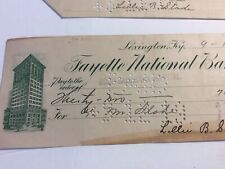 Vintage 1907 To 1919 Fayette  National Bank Checks Vintage Ephemera Lexington Ky picture
