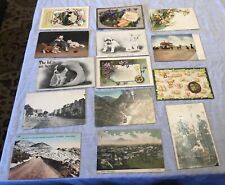 Lot of 14 Vintage Embossed Antique Postcards 2 With Rare George Washington Stamp picture