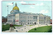 1911 State House Exterior Boston MA Massachusetts Postcard picture