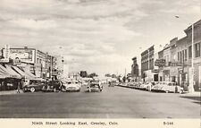 Ninth Street East Greeley Colorado CO Old Cars Stores Signs c1940s Postcard picture
