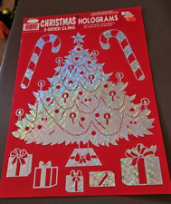 Vintage Hologram Christmas 2 Sided Cling 1990s Tree  Prismatix-Carlstadt NJ USA picture