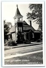 c1950's First Methodist Church Nashville Illinois IL RPPC Photo Vintage Postcard picture