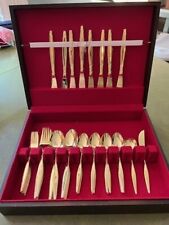 Royal Elegance Gold Nickel Plated Flatware set and box picture