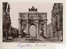 Römmler & Jonas, Germany, Munich, Le Siegestor, 1891, Vintage albumen print fr picture